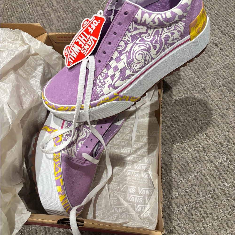 Wavy daze sheer lilac platform vans size women’s 7